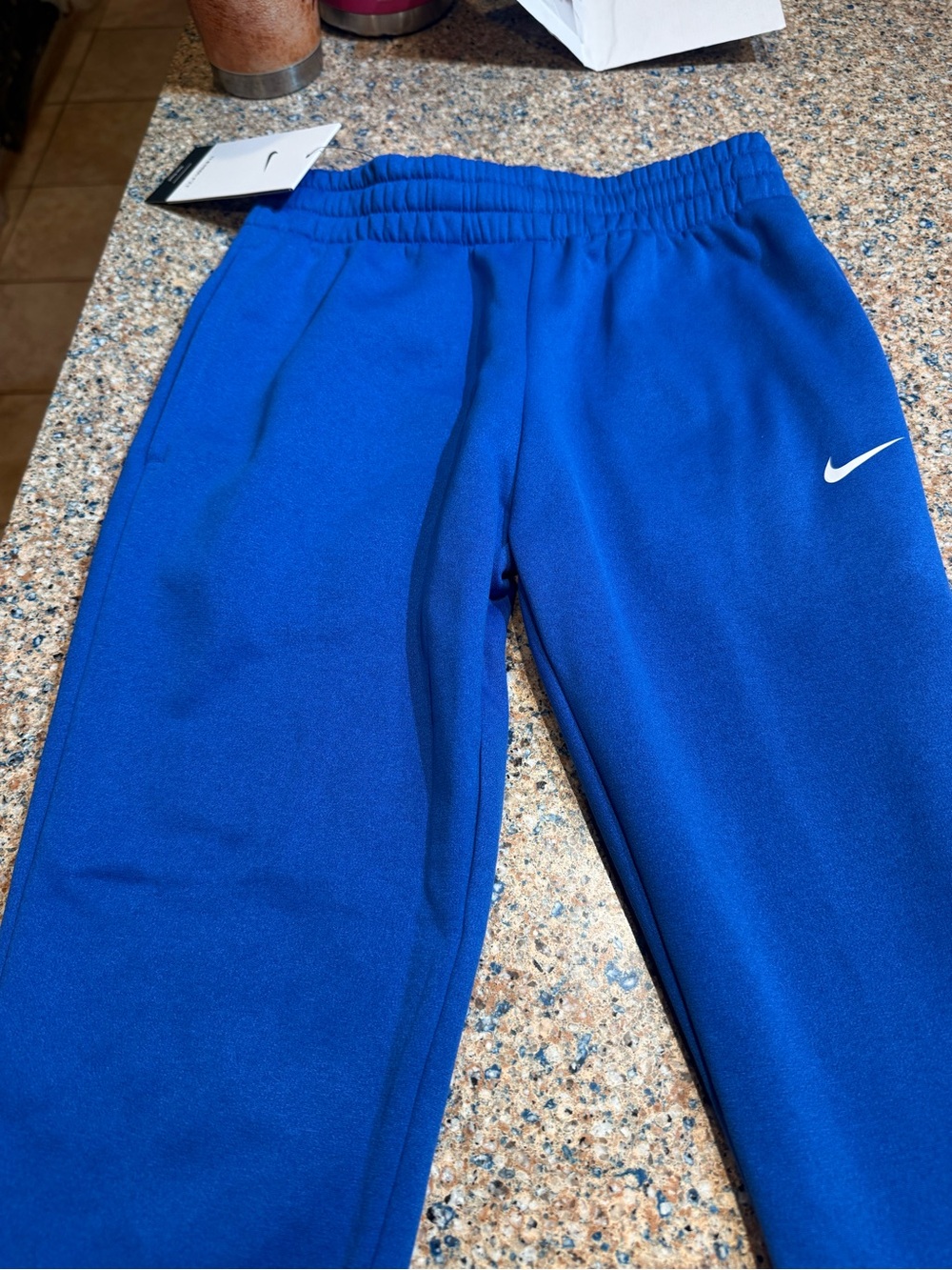 Nike Kids Royal Blue Jogger Sweatpants with White Swoosh